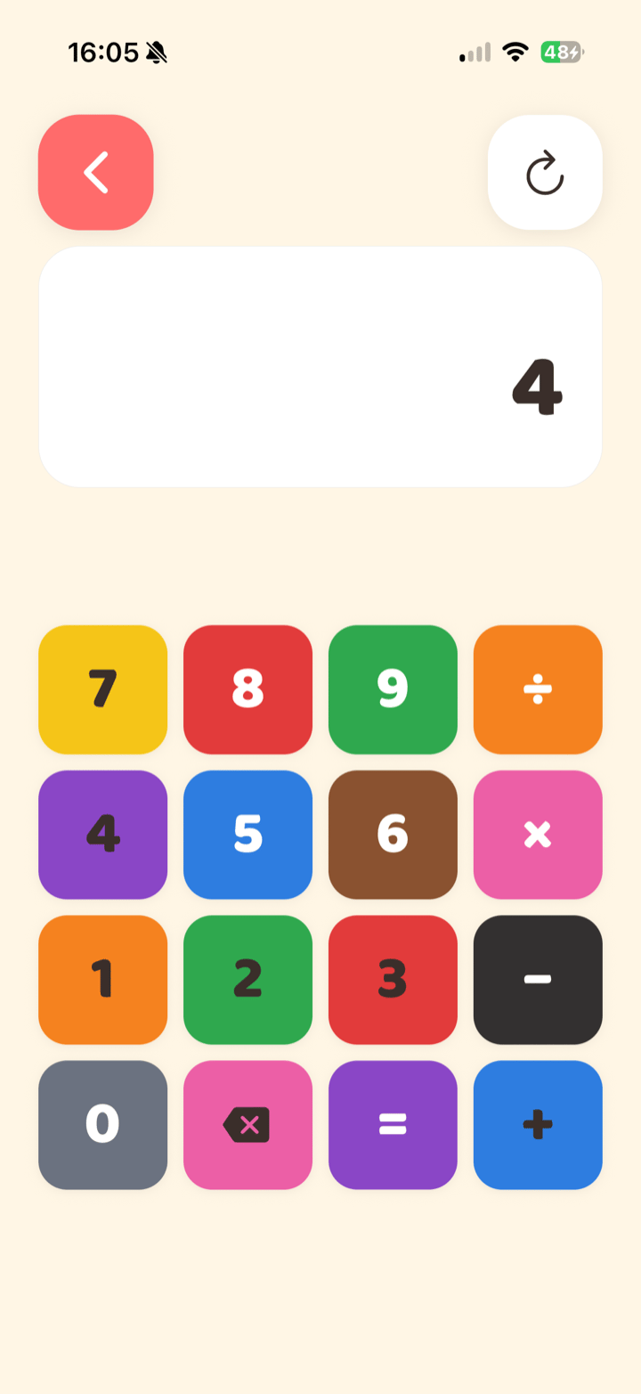 Colourful calculator in KidPad